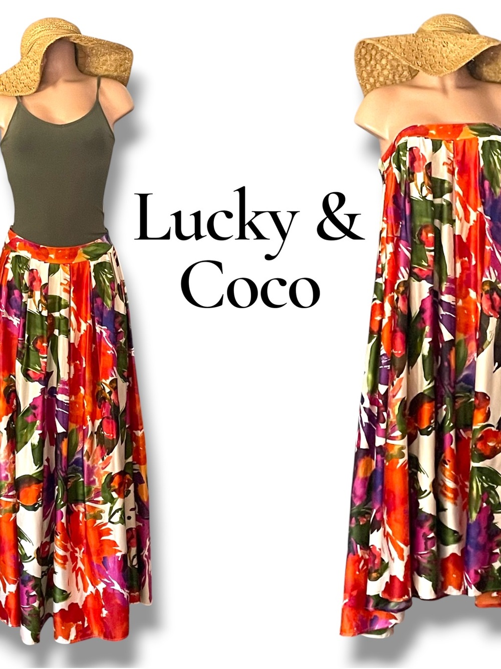 Lucky & Coco Floral Maxi Skirt M
